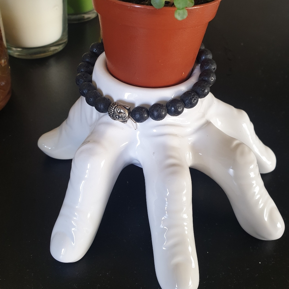 Adjustable gemstone healing bracelet - LAVA STONE